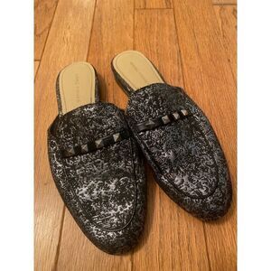 Marc Fisher, women's slip on silver/grey studded mules size 8